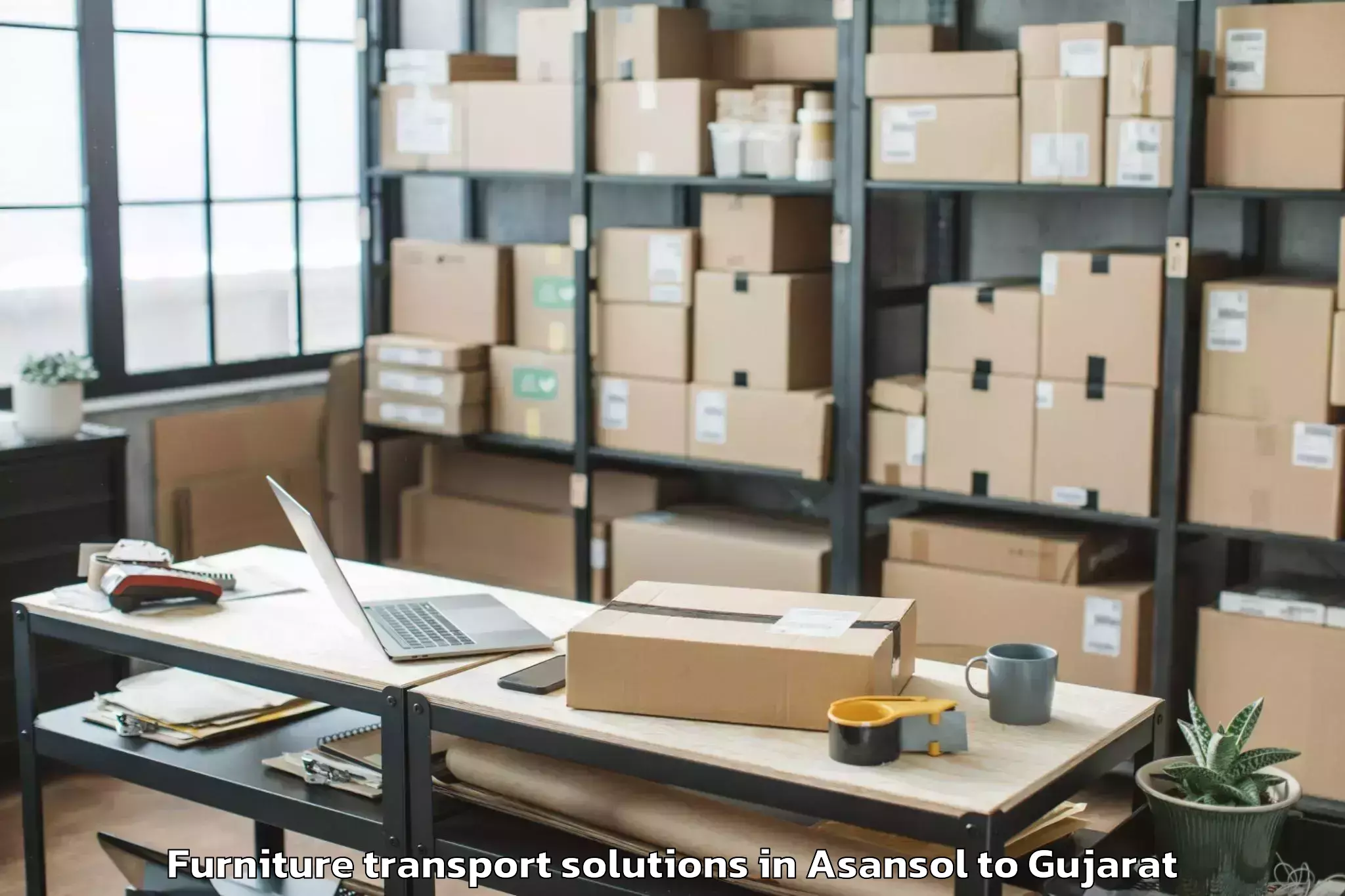 Top Asansol to Olpad Furniture Transport Solutions Available